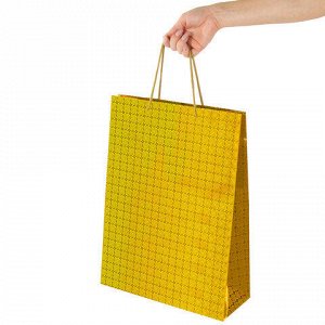 Пакет подарочный 33x13x45 см (XL), НАБОР 3 шт., 3 дизайна, голография, ЗОЛОТАЯ СКАЗКА, 609737