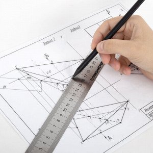 Линейка металлическая 50 см СУПЕРПРОЧНАЯ, ПВХ-чехол, ГРАНДМАСТЕР, 210814