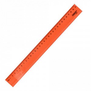 Линейка пластиковая 30 см, ПИФАГОР, прозрачная, неоновая, ассорти, 210840