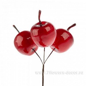 Яблоки на вставках 3,5 х 14см 3шт красный
