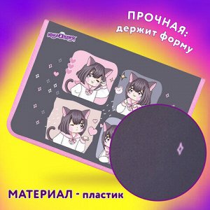 Папка для труда на молнии ЮНЛАНДИЯ А4, 1 отделение, откидная планка, органайзер, "Anime dreamer", 273393