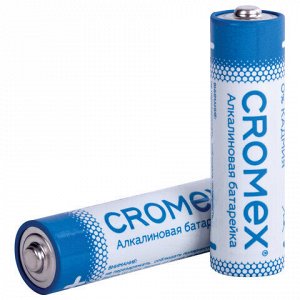Батарейки алкалиновые "пальчиковые" КОМПЛЕКТ 4 шт., CROMEX Alkaline, AA (LR6, 15A), спайка, 457132
