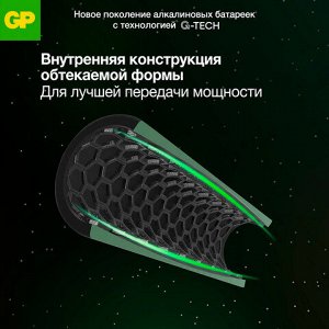Батарейки КОМПЛЕКТ 4 шт., GP Ultra G-Tech, AA (LR6, 15А), алкалиновые, пальчиковые, 15AUA21-2CRSBC4