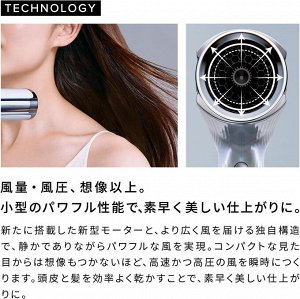 ReFa Beautech Dryer S+ – компактный фен с ионной технологией и интеллектуальным управлением температурой для салонной укладки дома