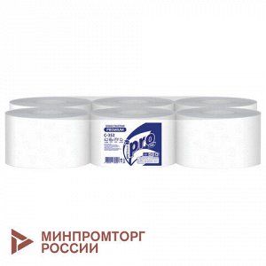Бумага туалетная 215 м с центральной вытяжкой PROtissue (T8) PREMIUM, 2-слойная, белая, КОМПЛЕКТ 6 шт., С352