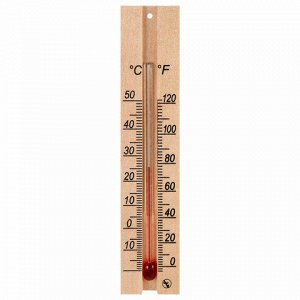 Термометр комнатный, "ДЕРЕВЯННЫЙ", диапазон: от 0 до +50 °C, ПТЗ, ТБ-206