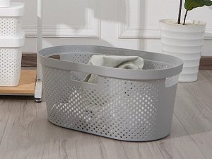 Корзина для белья Toveon овальная перфорированная пластиковая 40 л 58х37х27 см