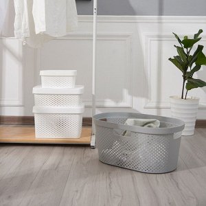 Корзина для белья Toveon овальная перфорированная пластиковая 40 л 58х37х27 см
