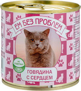 Ем без проблем конс 250гр для кошек Говядина Сердце