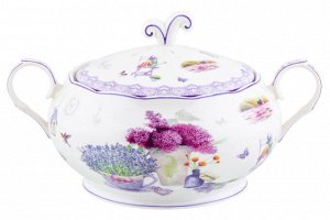 Пельменница-супница 30x22,5x18 см 2,6 л "Лаванда" с крышкой из NEW BONE CHINA