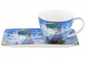 Чашка и Блюдце "Прогулка" из NEW BONE CHINA - Идеальный Комплект для Десерта