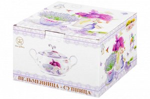 Пельменница-супница 30x22,5x18 см 2,6 л "Лаванда" с крышкой из NEW BONE CHINA