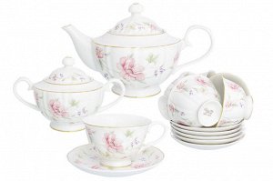 Чайный набор «Диана» 14 предметов, 250 мл, фарфор NEW BONE CHINA на ножке