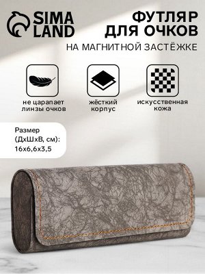 Футляр для очков «Энцо», на магните, длина 16 см, серый