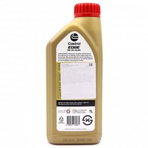 Масло моторное Castrol Edge 5w30, синтетическое, API SL, ACEA A3/B4, универсальное, 1л, арт. 3430670