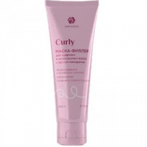 Маска-филлер CURLY для кудрявых и непослушных волос, с маслом макадамии, ADRICOCO, 200 мл
