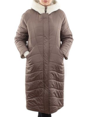 2660 DK. BEIGE Пальто двухстороннее женское еврозима (100 гр. холлофайбер)