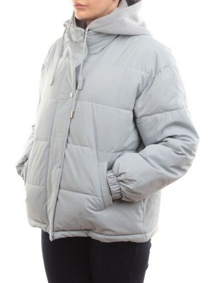 H24-088 GRAY/LT. BLUE Куртка демисезонная женская (120 гр. холлофайбер)