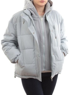 H24-088 GRAY/LT. BLUE Куртка демисезонная женская (120 гр. холлофайбер)