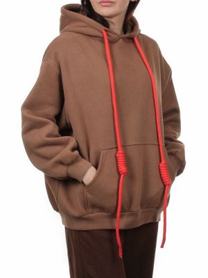 2226 BROWN Толстовка женская (85% хлопок, 10% полиэстер, 5% спандекс)
