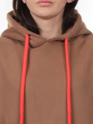 2226 BROWN Толстовка женская (85% хлопок, 10% полиэстер, 5% спандекс)