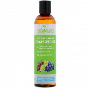 Sky Organics, Grapeseed Oil, 100% Pure & Natural, 8 fl oz (236 ml)