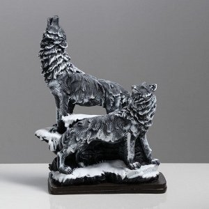 Сувенир "Два волка" серый, 30 см