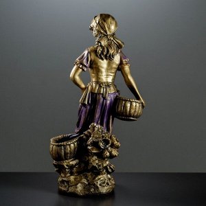 Фигурное кашпо "Девушка с двумя корзинами" бронза, цвет МИКС 90см
