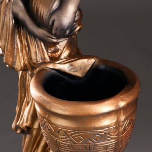 Фигура с кашпо "Офелия с кувшином", черное золото, 1,4л/ 83см