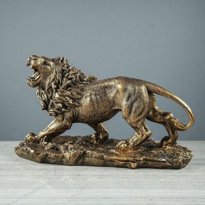 Статуэтка "Рычащий лев". бронзовый цвет. 22 см