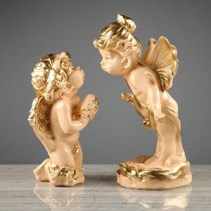 Набор статуэток "Ангел и мотылек", 2 шт., бежевая, 28 см