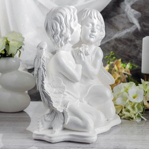 Статуэтка "Ангелы пара", белая, 39 см