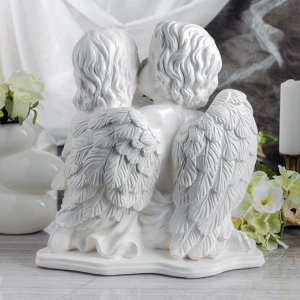 Статуэтка "Ангелы пара", белая, 39 см