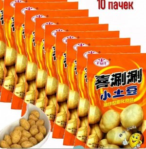 Картофельные чипсы со вкусом красных бобов 10 шт по 20 гр, снеки из Азии