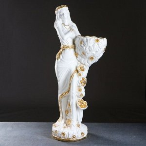 Фигура с кашпо "Лесная фея" белый, золотистый, 84 см МИКС