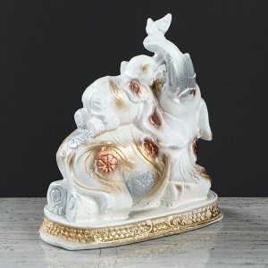 Сувенир "Семья слонов" 16 см, белый