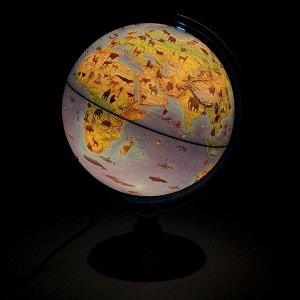 Глoбус зоогеографический, детский «Классик Евро», диаметр 250 мм, с подсветкой