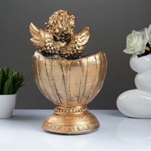 Фигурное кашпо "Ангел в вазе", бронза 35см