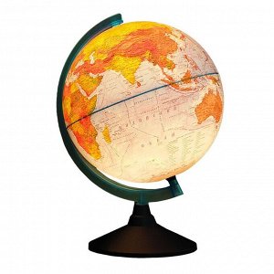 Интерактивный глобус Земли физико-политический, диаметр 250 мм, с подсветкой, с очками