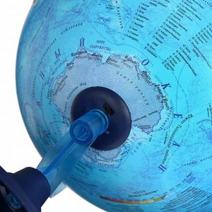 Интерактивный глобус физико-политический рельефный, диаметр 250 мм, с подсветкой от батареек