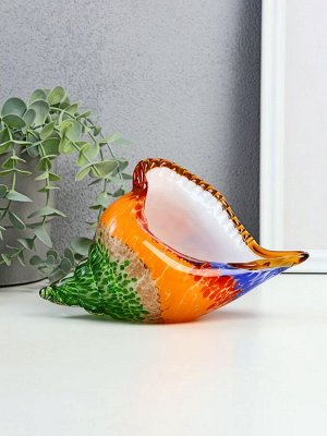 Фигурка стекло «Раковина разноцветная», под муранское, 23x9x11 см