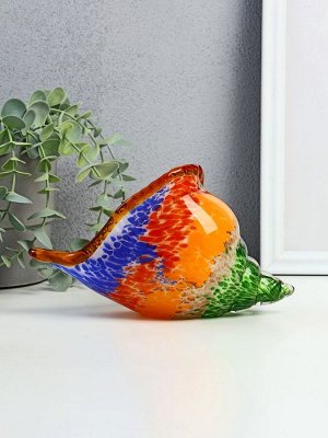 Фигурка стекло «Раковина разноцветная», под муранское, 23x9x11 см
