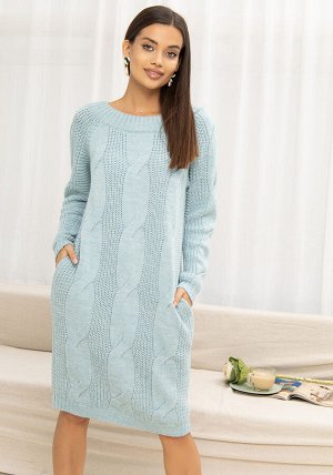 2331 Платье женское цвет голубой меланж
