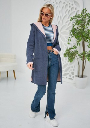 3742 Кардиган женский цвет джинс