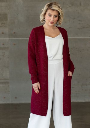 3584 Кардиган женский цвет винный