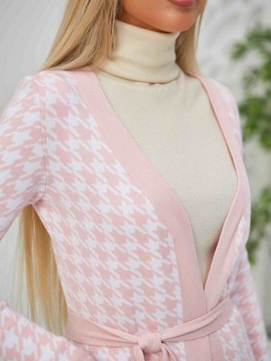 3791 Кардиган женский цвет бело-розовый