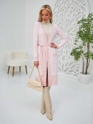 3791 Кардиган женский цвет бело-розовый