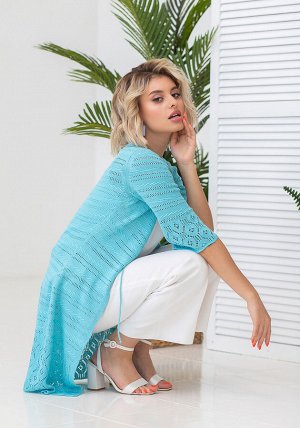 3237 Кардиган женский цвет бирюза