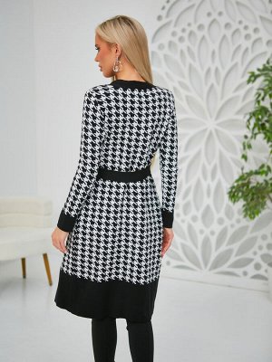 3791 Кардиган женский цвет чёрно-белый