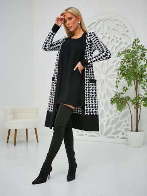 3791 Кардиган женский цвет чёрно-белый
